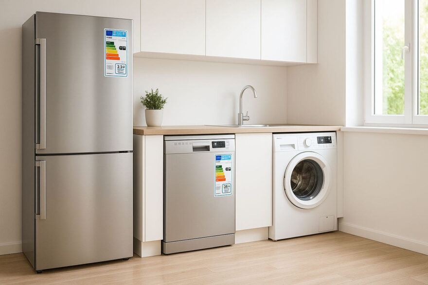 Energieeffiziente Haushaltsgeräte helfen beim Strom sparen Moderne Haushaltsgeräte mit EU-Label zum Strom sparen