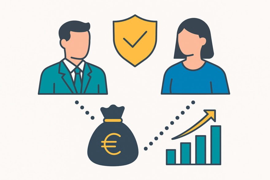 Grafik zu Vorteilen der betrieblichen Altersvorsorge für Arbeitnehmer und Arbeitgeber