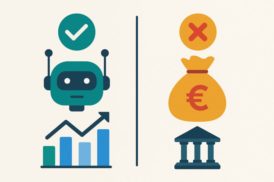 Robo-Advisor – Vor- und Nachteile gegenüber klassischer Geldanlage Robo-Advisor im Vergleich: Vor- und Nachteile zur klassischen Geldanlage in moderner Infografik