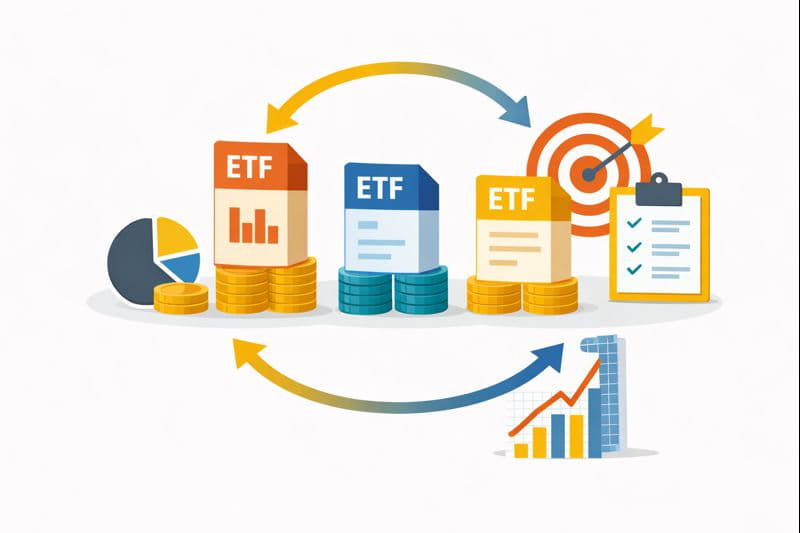 Grafische Darstellung des Rebalancing bei einem ETF-Portfolio