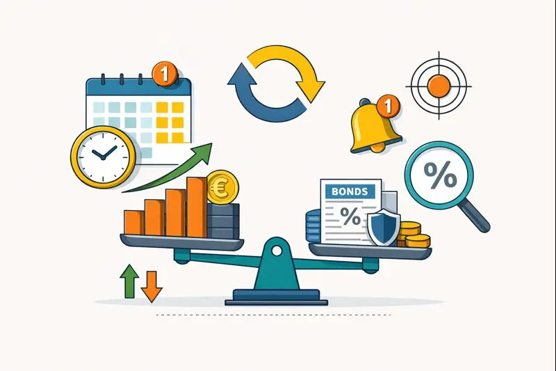 Illustration zeigt sinnvolle Häufigkeit von Rebalancing im Depot