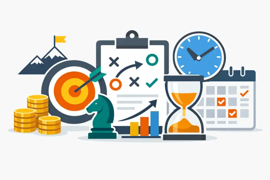 Grafik zu fehlendem Anlageplan beim Aktienkauf mit Ziel, Strategie und Zeithorizont