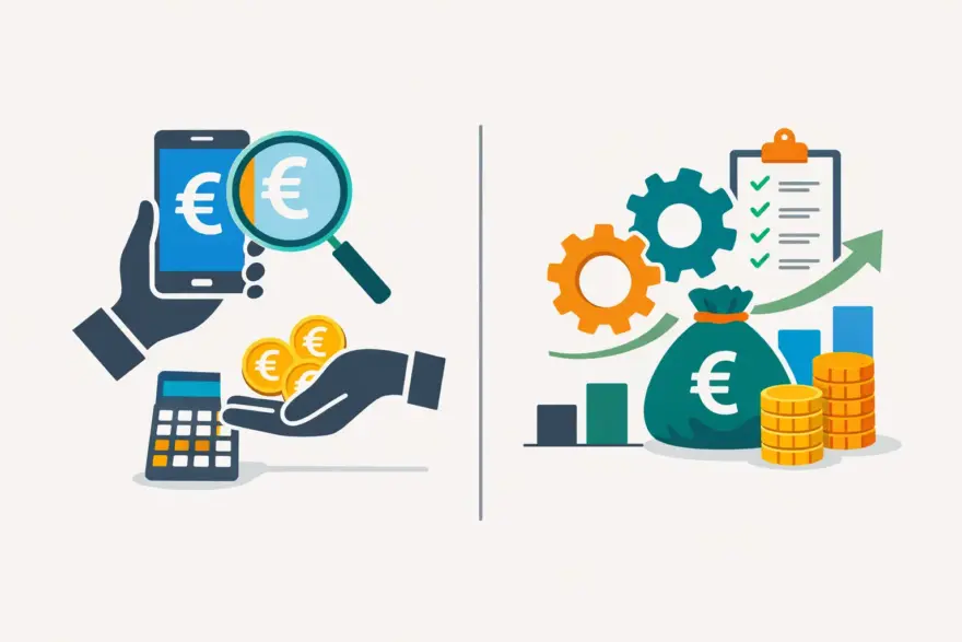 Vergleich zwischen manueller Kontrolle und automatischer Wiederanlage von Investitionen