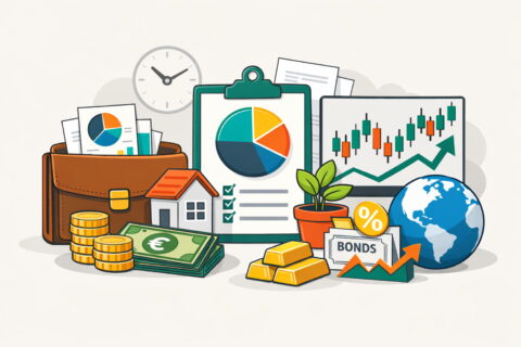 Illustration zur Bedeutung eines Portfolios mit verschiedenen Anlageklassen